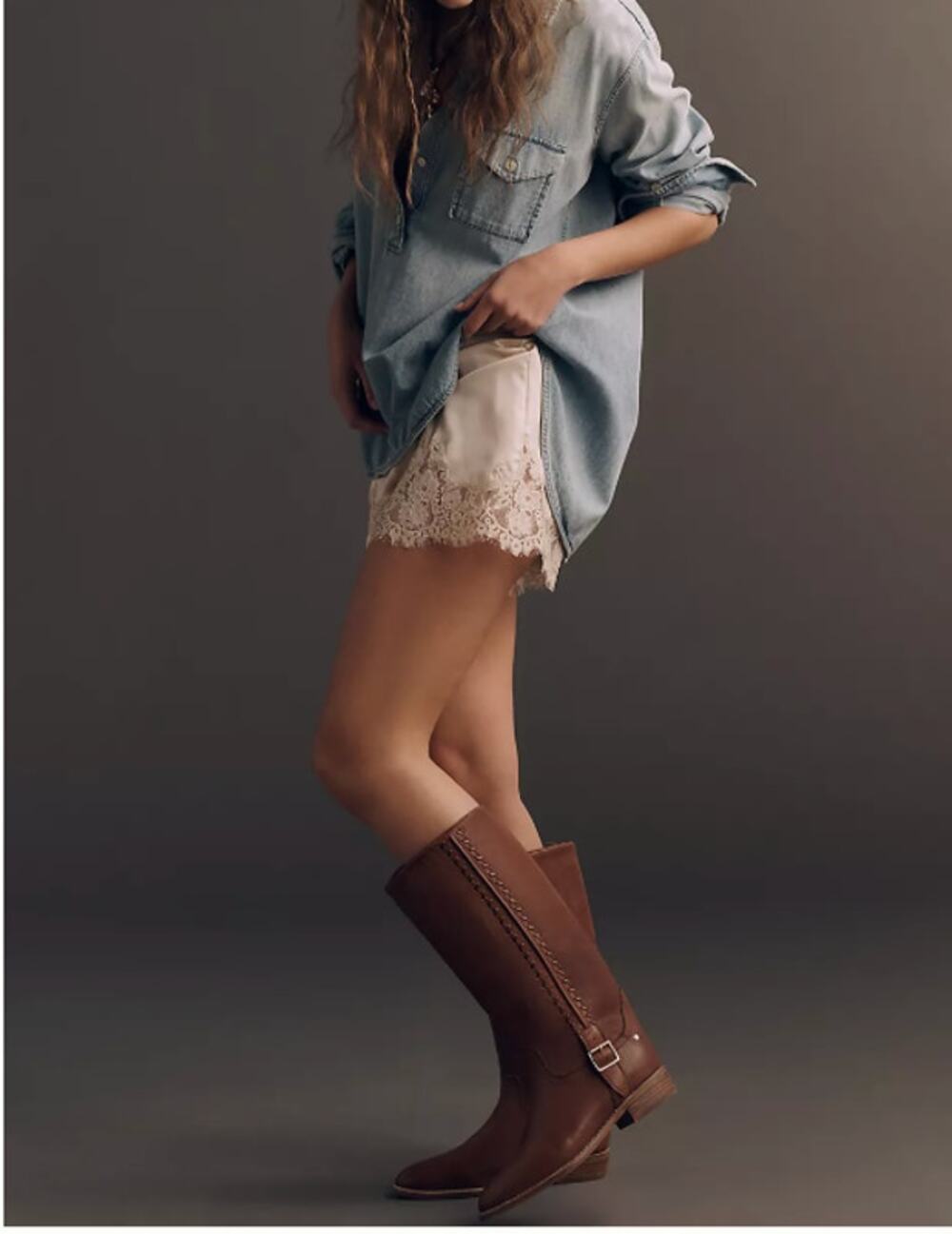 NWB Bronx Leni-Jo Buckle Leather Boots x Anthropologie in Caramel sz. 9US 40EU